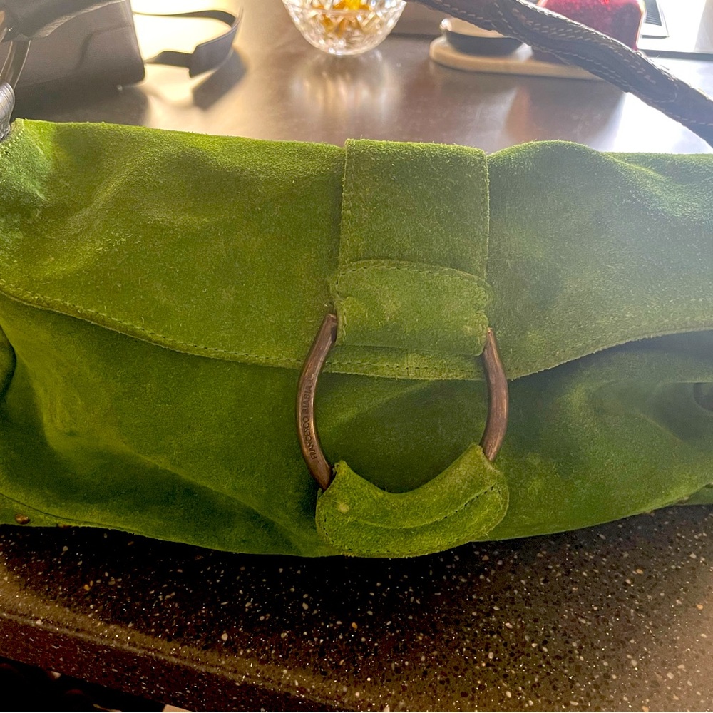 Francisco Biasia green suede bag